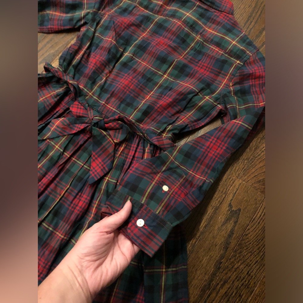 Polo Ralph Lauren Girls 12 Red/Blue/Green Tartan Plaid Collared Shirt Dress - Picture 10 of 10